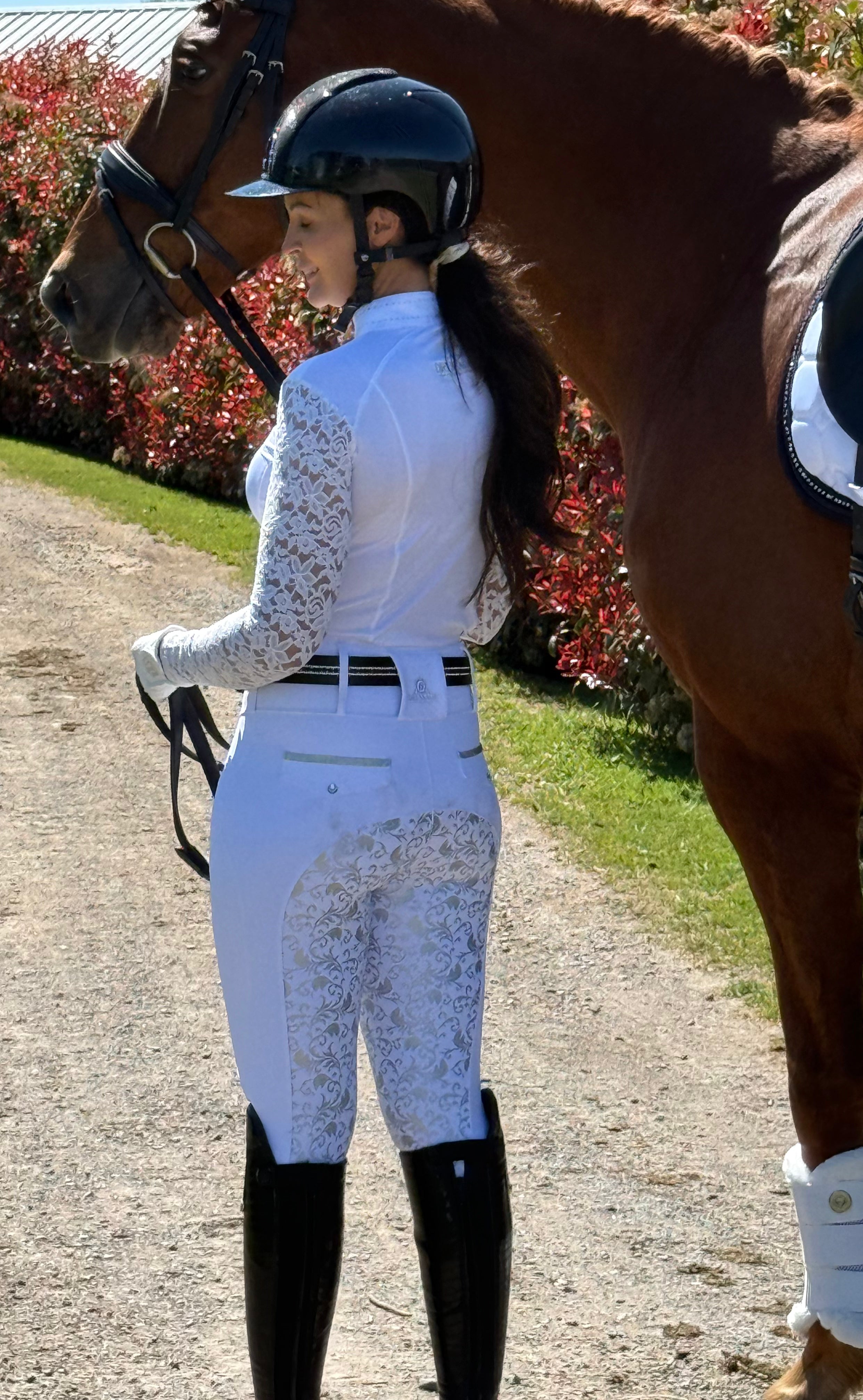 ASHLEY Long Sleeve Competition  Shirt WHITE now back in stock !